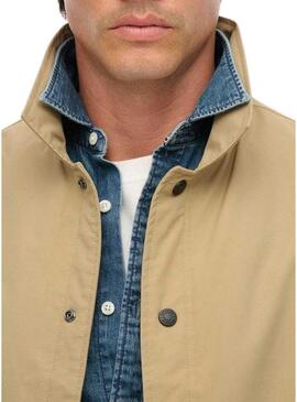 Giacca Superdry Nylon Coach color cammello per uomo