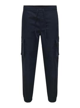 Pantaloni Only and Sons Garda blu scuro per uomo