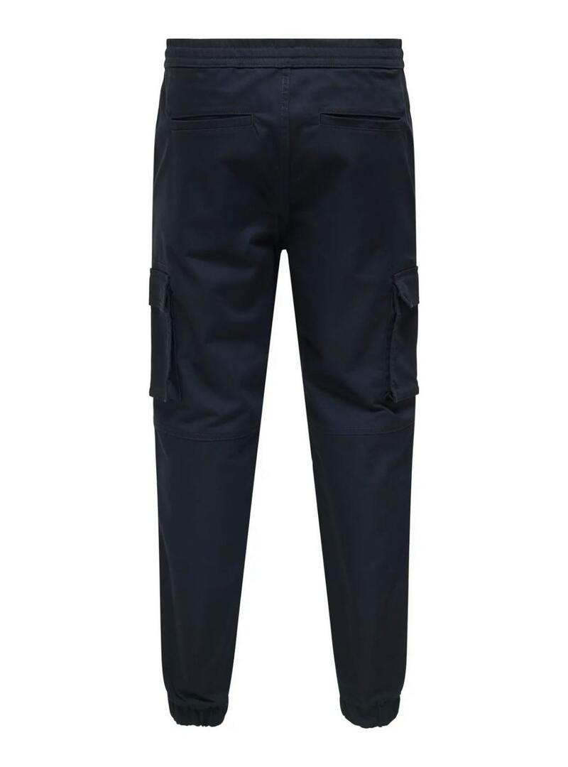 Pantaloni Only and Sons Garda blu scuro per uomo