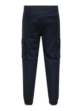 Pantaloni Only and Sons Garda blu scuro per uomo