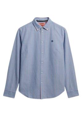 Camicia Superdry slim Oxford a righe blu per donna