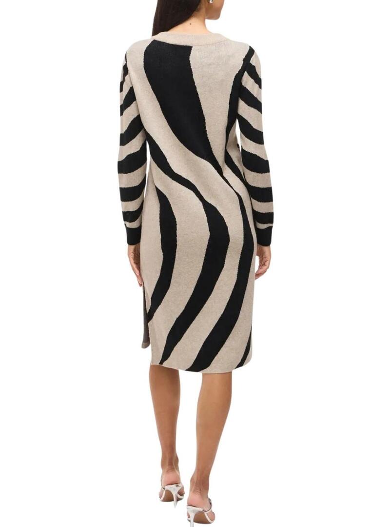 Abito Vila Vitif in jacquard punto cammello per donna.