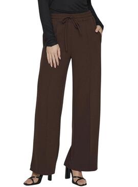 Pantaloni Vila Viclua marrone per donna.