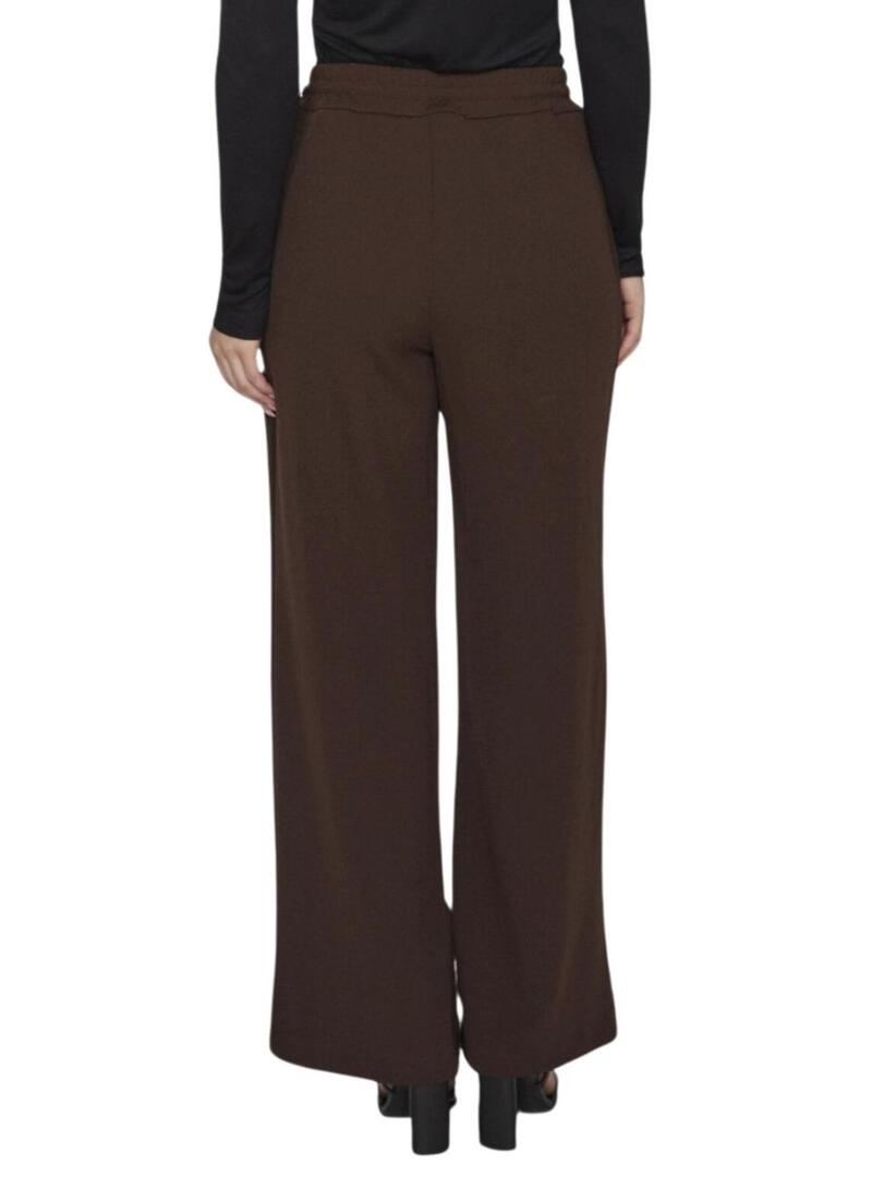 Pantaloni Vila Viclua marrone per donna.