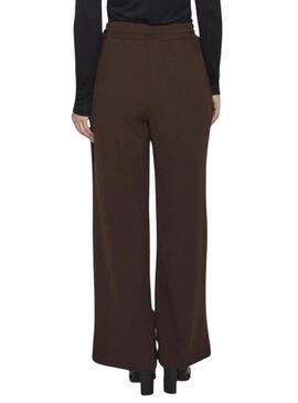 Pantaloni Vila Viclua marrone per donna.