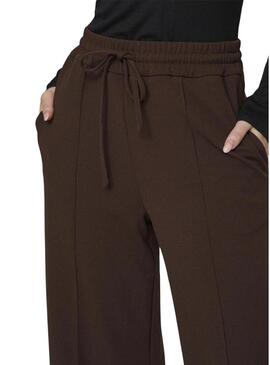 Pantaloni Vila Viclua marrone per donna.