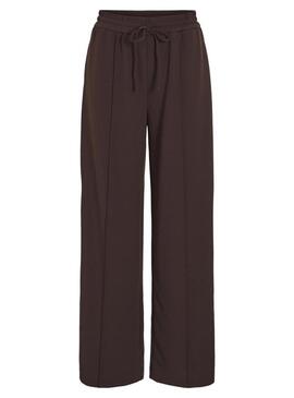 Pantaloni Vila Viclua marrone per donna.