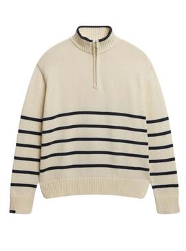 Maglia Superdry con zip beige per donna