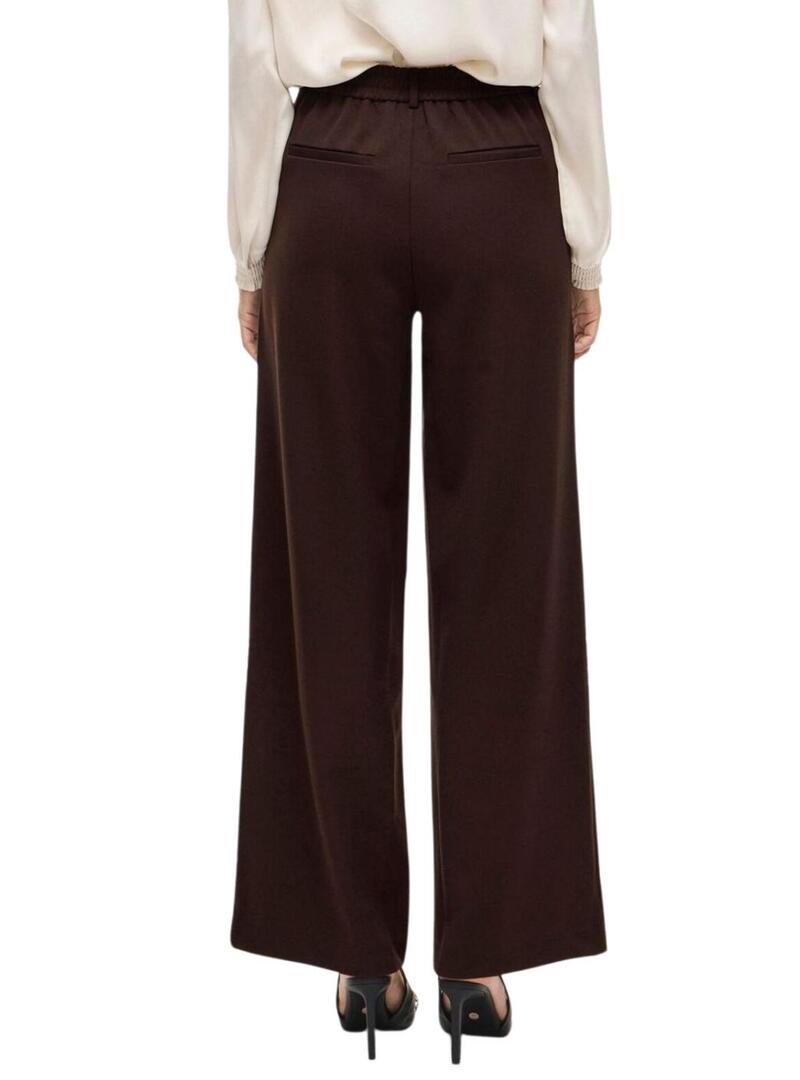 Pantaloni Vila Vivarone marroni per donna.