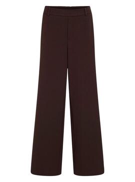 Pantaloni Vila Vivarone marroni per donna.