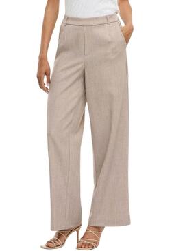 Pantaloni Vila Vivarone beige per donna