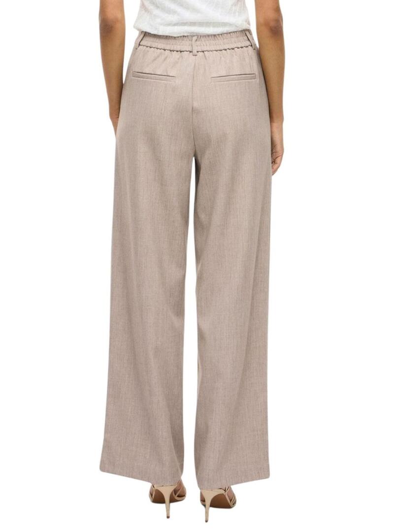 Pantaloni Vila Vivarone beige per donna
