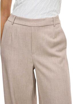 Pantaloni Vila Vivarone beige per donna