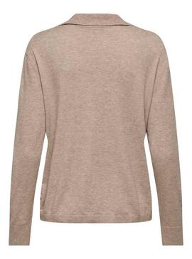 Maglia Only Libi polo beige per donna.