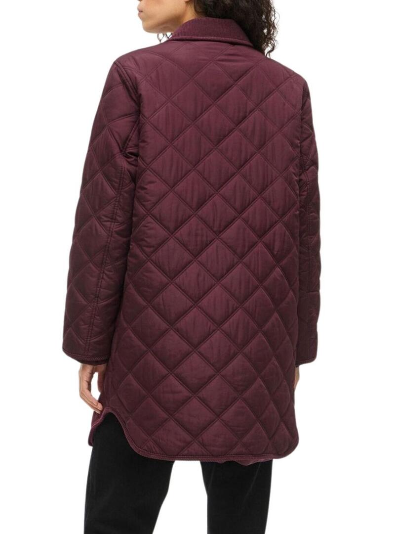 Cappotto trapuntato Vila. Modello Viquila bordeaux per donna.