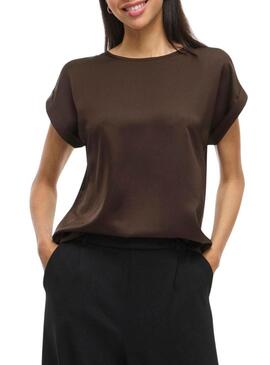 Top in raso marrone di Vila Viellette per donna.