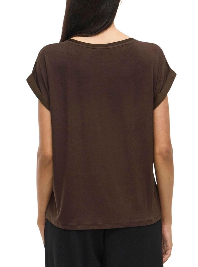 Top in raso marrone di Vila Viellette per donna.
