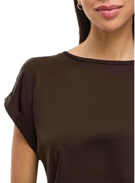 Top in raso marrone di Vila Viellette per donna.