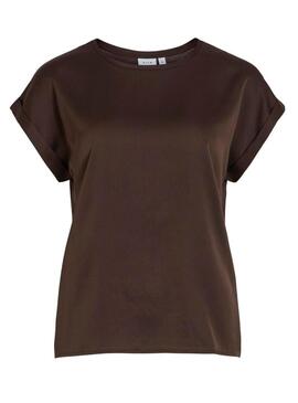 Top in raso marrone di Vila Viellette per donna.
