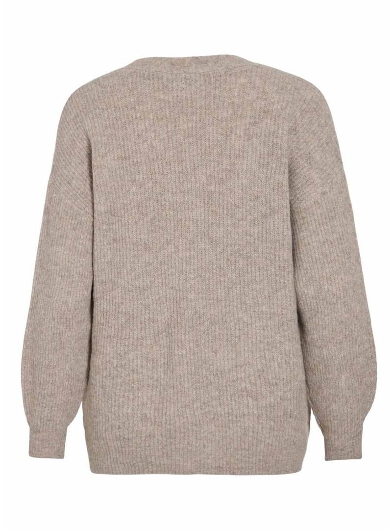 Cardigan Vila Vimindy beige per donna