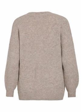 Cardigan Vila Vimindy beige per donna