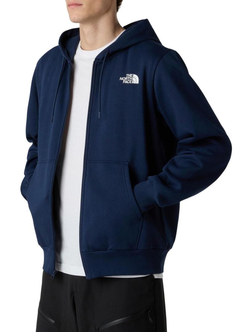 Felpa The North Face Dome Full Zip blu per uomo