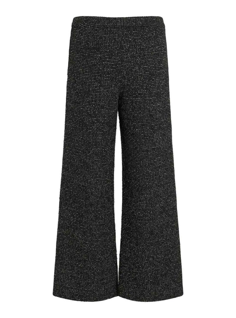 Pantaloni Vila Vimirno boucle neri da donna