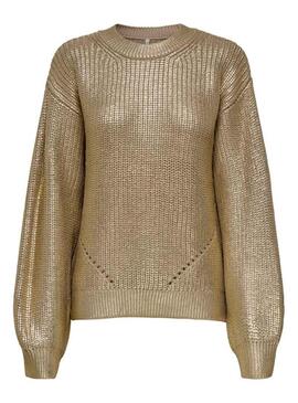 Maglione Only Kama dorato per donna.