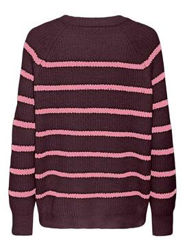 Maglia a righe rosse e blu scuro Only Mally solo per donna.