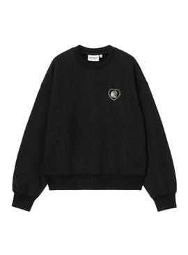Felpa Carhartt Hearts nera per donna.