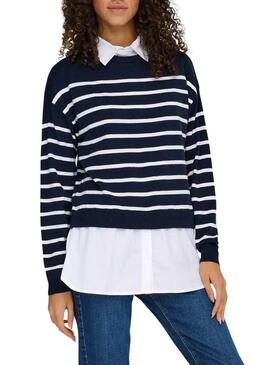 Maglia con camicia Only Payson blu per donna.