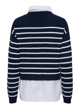 Maglia con camicia Only Payson blu per donna.