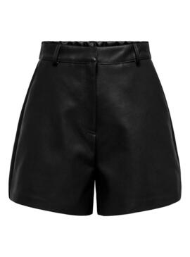 Shorts Only in ecopelle nera Cora per donna