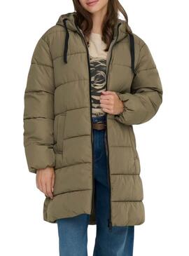 Giacca imbottita Only Clair verde per donna.