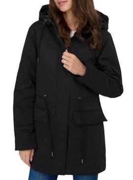 Parka Only Hannover nera per donna.