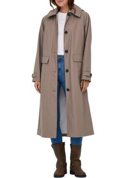 Trench Only Moss beige impermeabile per donna