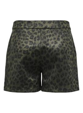 Shorts Only Moon stampa animalier verde per donna