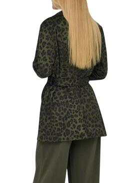 Blazer Only Moon verde animal print per donna