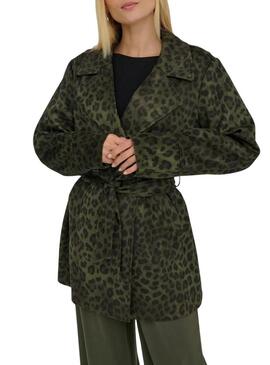 Blazer Only Moon verde animal print per donna