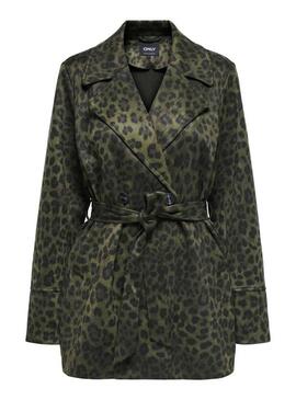 Blazer Only Moon verde animal print per donna
