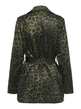 Blazer Only Moon verde animal print per donna