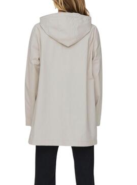 Impermeabile Only Newellen bianco sporco per donna