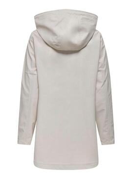 Impermeabile Only Newellen bianco sporco per donna