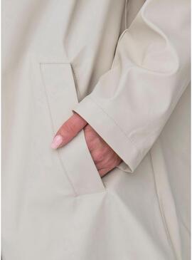 Impermeabile Only Newellen bianco sporco per donna