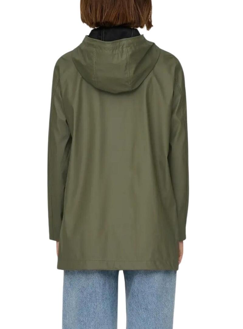 Impermeabile Only Newellen verde per donna