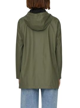 Impermeabile Only Newellen verde per donna