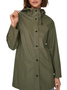 Impermeabile Only Newellen verde per donna