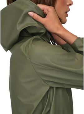 Impermeabile Only Newellen verde per donna