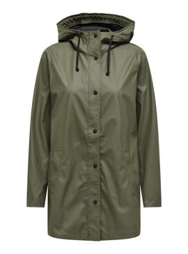 Impermeabile Only Newellen verde per donna