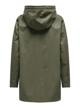 Impermeabile Only Newellen verde per donna
